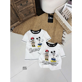 Áo phông cotton MSK hình đôi mickey summer form babytee #18005