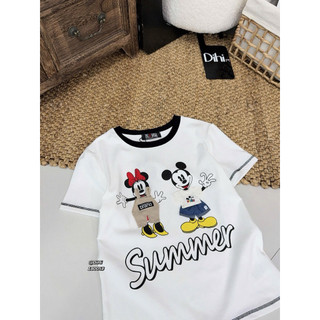 Áo phông cotton MSK hình đôi mickey summer form babytee #18005