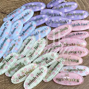Kẹp mái Vân Hoa Nhí 4cm custom tên theo yêu cầu @thebrowniehouse.vn