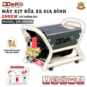 Máy Rửa Xe Gia Đình DEKO DK-2900B Có Chỉnh Áp, Công Suất 2900W, Lưu lượng 10 L/p, Áp lực 120~180bar