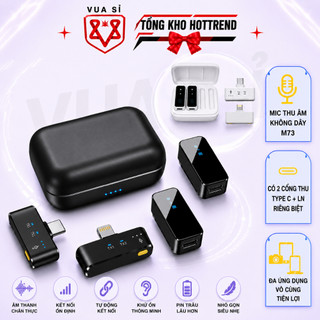 Mic Thu Âm Lọc Ồn VUASI M73 2 Mic 2 Đầu Thu Riêng Biệt Mic Thu Âm Cài Áo Không Dây Cắm Là Dùng