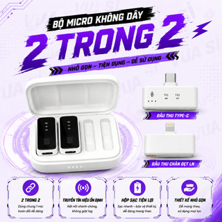 Mic Thu Âm Lọc Ồn VUASI M73 2 Mic 2 Đầu Thu Riêng Biệt Mic Thu Âm Cài Áo Không Dây Cắm Là Dùng
