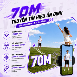 Mic Thu Âm Lọc Ồn VUASI M73 2 Mic 2 Đầu Thu Riêng Biệt Mic Thu Âm Cài Áo Không Dây Cắm Là Dùng