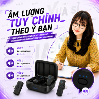 Mic Thu Âm Lọc Ồn VUASI M73 2 Mic 2 Đầu Thu Riêng Biệt Mic Thu Âm Cài Áo Không Dây Cắm Là Dùng