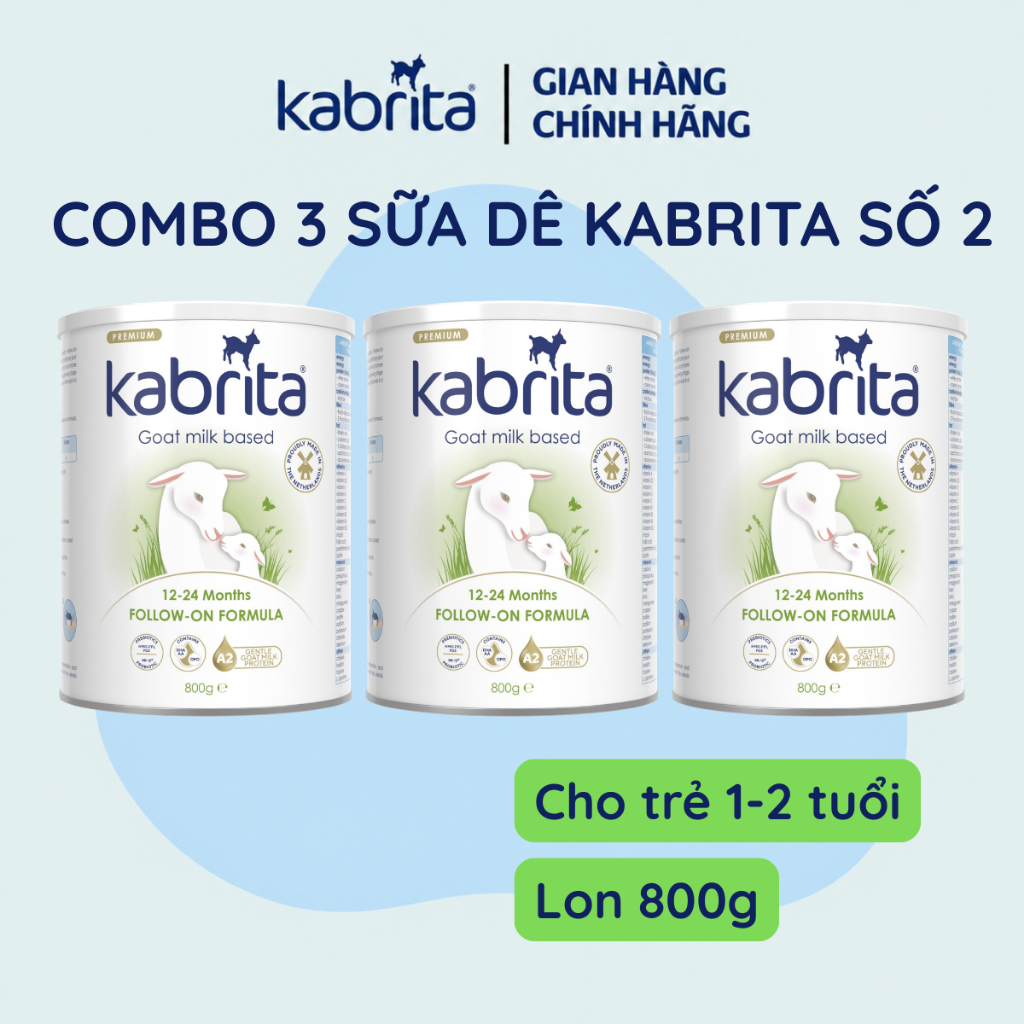 Combo 3 lon Sữa dê Kabrita, Lon 800g x3 , Nhập khẩu Hà Lan