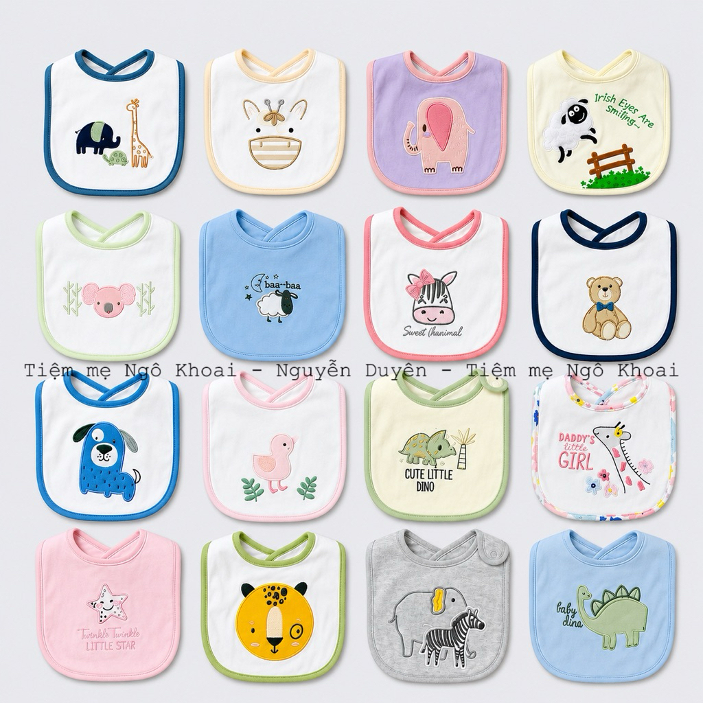[MD239] Yếm ăn dặm, yếm dãi cotton cho bé yêu