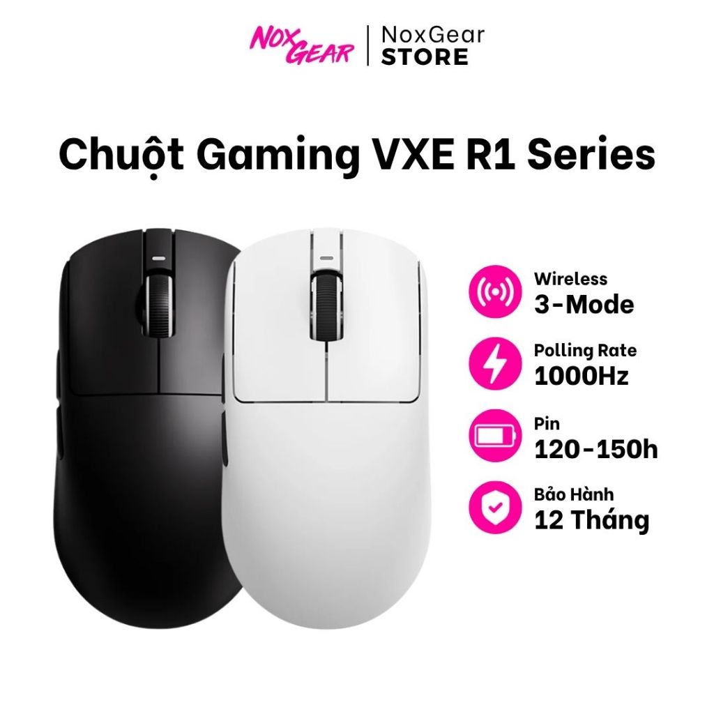 [GIAO NGAY] Chuột Gaming Không Dây VXE R1 SE+ | R1 | R1 PRO | R1 PROMAX - Hàng MỚI chính hãng - BH 12 Tháng