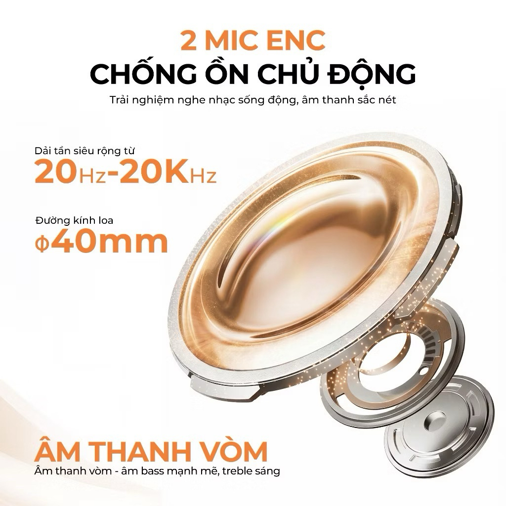 Tai nghe chụp tai không dây Volwatt Flow – Tai nghe Bluetooth chụp tai | AUX + Bluetooth | Pin 200mAh |  5.4 T52M