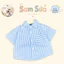 {HÀNG SẴN}✨ ÁO SƠ MI SỌC KẺ CHO BÉ – Chất Đũi Nhăn Mềm Mát, Thấm Hút Mồ Hôi, Phong Cách Basic | Sam Sứa Kids
