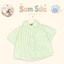 {HÀNG SẴN}✨ ÁO SƠ MI SỌC KẺ CHO BÉ – Chất Đũi Nhăn Mềm Mát, Thấm Hút Mồ Hôi, Phong Cách Basic | Sam Sứa Kids