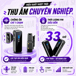 MIC THU ÂM Không Dây VUASI M13 Có 2 Cổng Thu Dùng Cho Nhiều Dòng Máy Hỗ Trợ Livestream, Quay Video