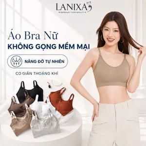 Áo bra nữ tập gym thể thao đệm mút sẵn mỏng nhẹ ôm ngực chất cotton gân tăm thấm hút LANIXA B1182