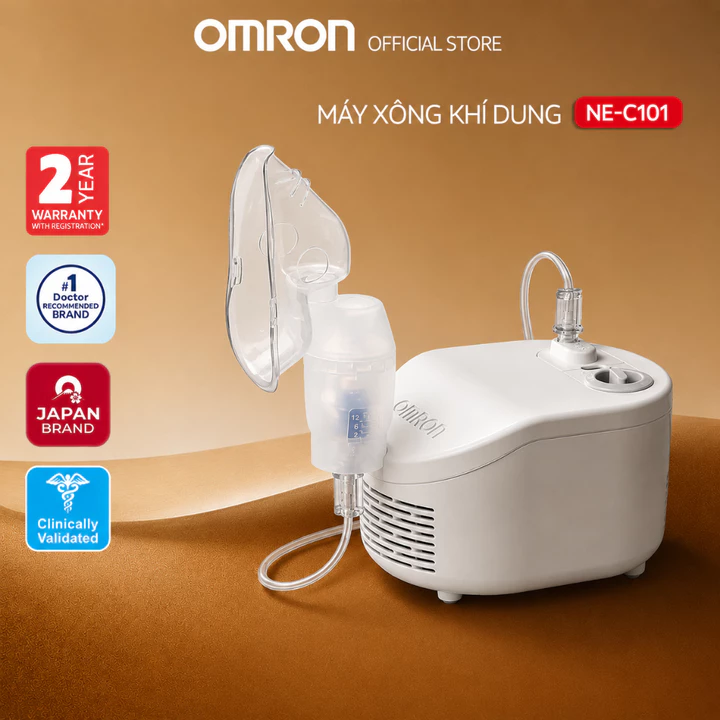 Máy Xông Khí Dung , Xông Mũi Họng Omron NE-C101 | Thương Hiệu Nhật Bản - Bảo Hành 24 Tháng