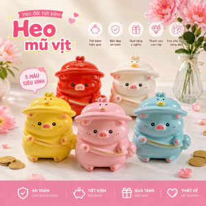 Heo đất tiết kiệm mẫu Heo đội mũ vịt siêu dễ thương