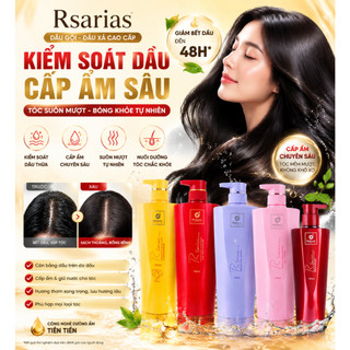 Rsarias 750ML Dầu gội kiểm soát dầu và loại bỏ gàu Trị Bết Tóc, Làm Sạch Da Đầu, Tóc Mềm Mượt Bồng Bềnh