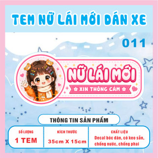Tem nữ lái mới - tem lái mới - decal nữ lái mới