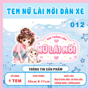 Tem nữ lái mới - tem lái mới - decal nữ lái mới