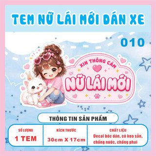 Tem nữ lái mới - tem lái mới - decal nữ lái mới