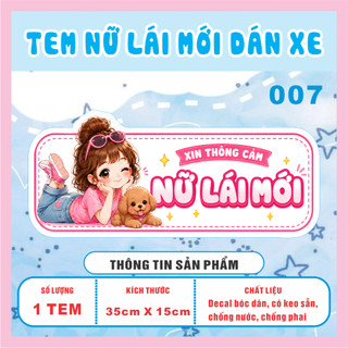 Tem nữ lái mới - tem lái mới - decal nữ lái mới