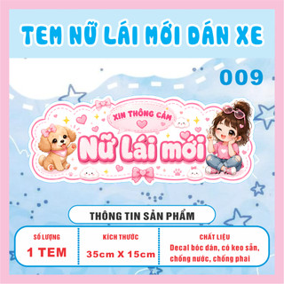 Tem nữ lái mới - tem lái mới - decal nữ lái mới