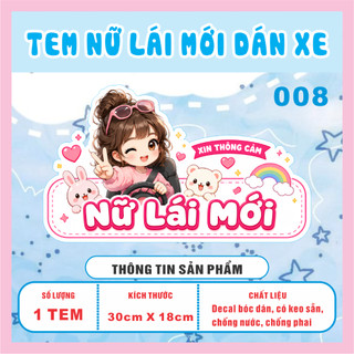 Tem nữ lái mới - tem lái mới - decal nữ lái mới