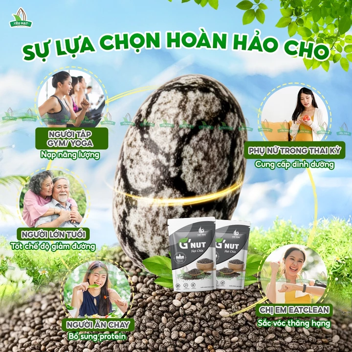 Hạt Chia Hữu Cơ Giảm Cân - Chia Đen Organic Chính Hãng 100% Giàu Omega 3 Detox Yêu Hạt – 4