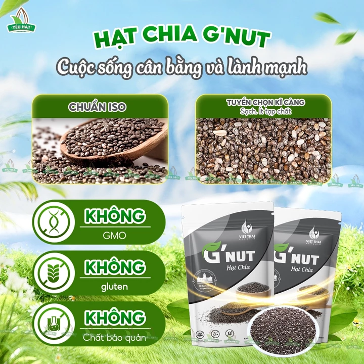 Hạt Chia Hữu Cơ Giảm Cân - Chia Đen Organic Chính Hãng 100% Giàu Omega 3 Detox Yêu Hạt – 2