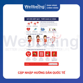 Poster Decal Hướng Dẫn Sơ Cấp Cứu Đột Quỵ Wellbeing Khổ A4 Nhận Biết Dấu Hiệu FAST Dán Tường