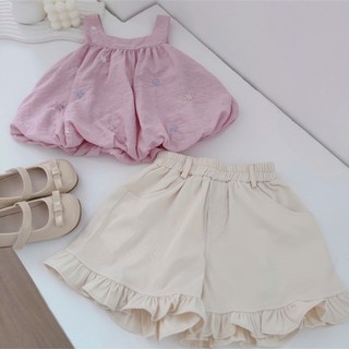 Quần áo trẻ em, Set hồng thêu hoa quần bèo cho bé gái 9-21kg S2167 Tiểu Yến KID
