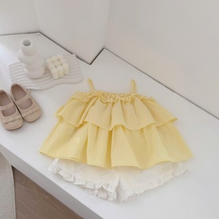 Quần áo trẻ em, Set 2 dây thô vàng cho bé gái 9-21kg S2154 Tiểu Yến KID