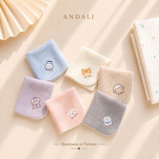 Túi 5 khăn xô màu Muslin anchee siêu mềm, thấm hút tốt cho bé