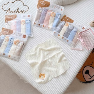 Túi 5 khăn xô màu Muslin anchee siêu mềm, thấm hút tốt cho bé
