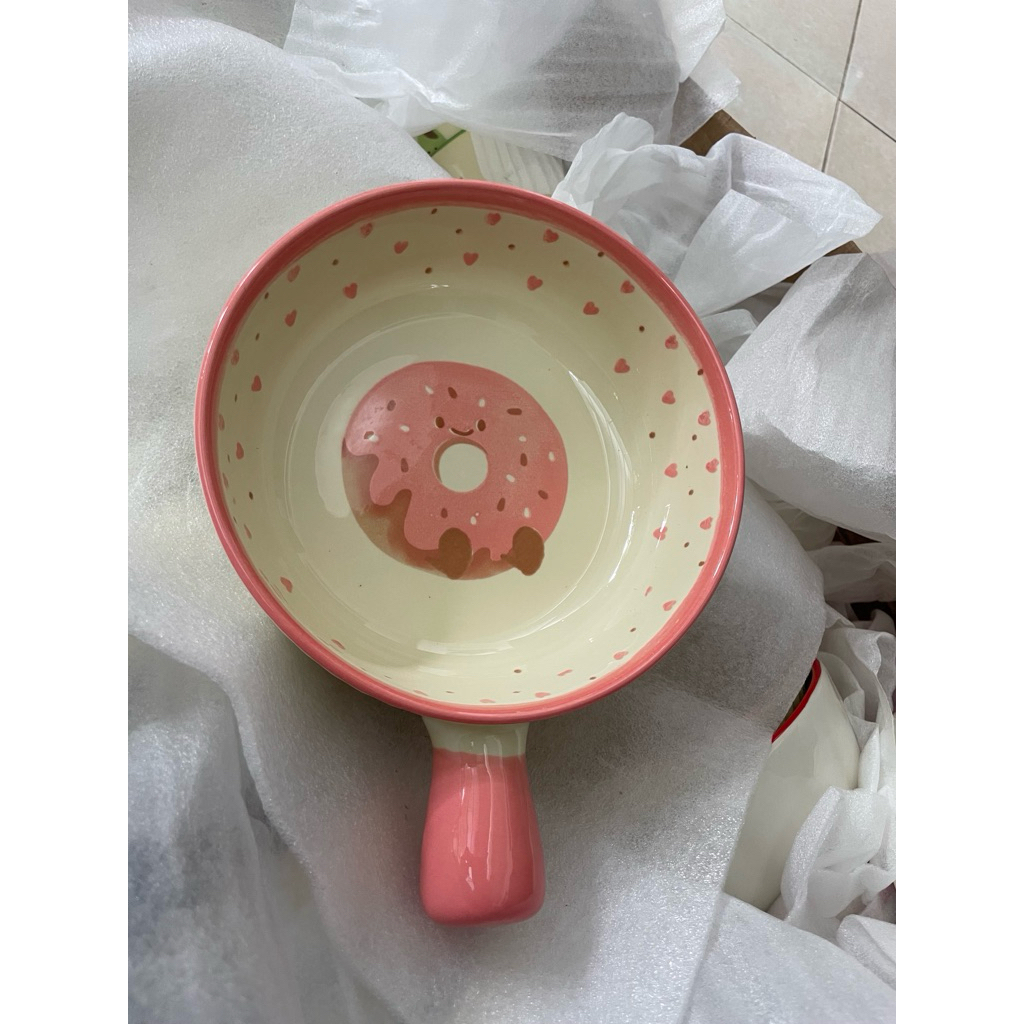 Chảo sứ có tay cầm, trang trí đồ ăn siêu đáng yêu