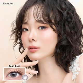 Lens cận khóa ẩm VIVIMOON màu nâu xám Pearl Gray, kính áp tròng hạn sử dụng 3 - 6 tháng