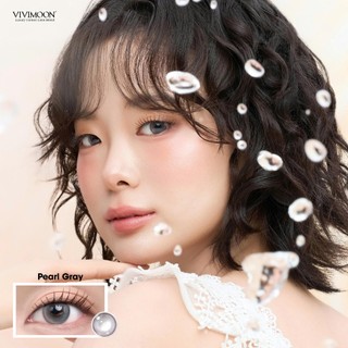 Lens cận khóa ẩm VIVIMOON màu nâu xám Pearl Gray, kính áp tròng hạn sử dụng 3 - 6 tháng