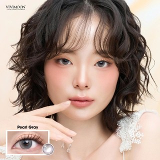 Lens cận khóa ẩm VIVIMOON màu nâu xám Pearl Gray, kính áp tròng hạn sử dụng 3 - 6 tháng