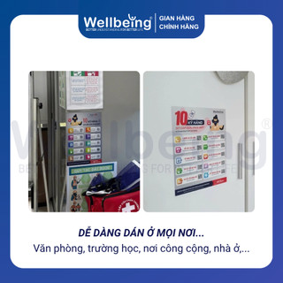 Poster Decal 10 Kỹ Năng Sơ Cứu Wellbeing Khổ A4 Tích Hợp Mã QR Video Hướng Dẫn Dán Tường Tiện Lợi