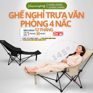 Ghế Ngủ Trưa Văn Phòng Vivu Outdoor, Ghế Xếp Thư Giãn Ngả Lưng 165°, Chịu Tải 150kg Kèm Gác Chân