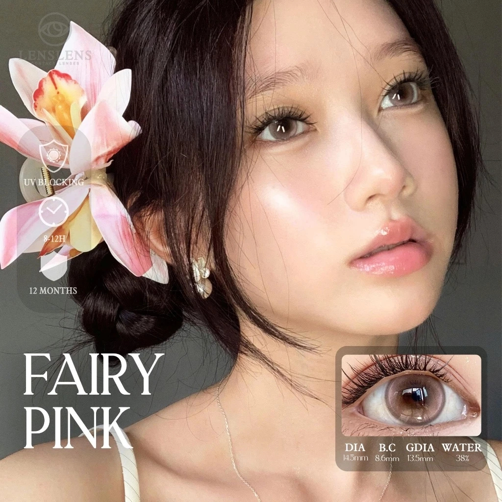 Lens Mắt Kính Áp Tròng Hồng Ngọc Fairy Pink