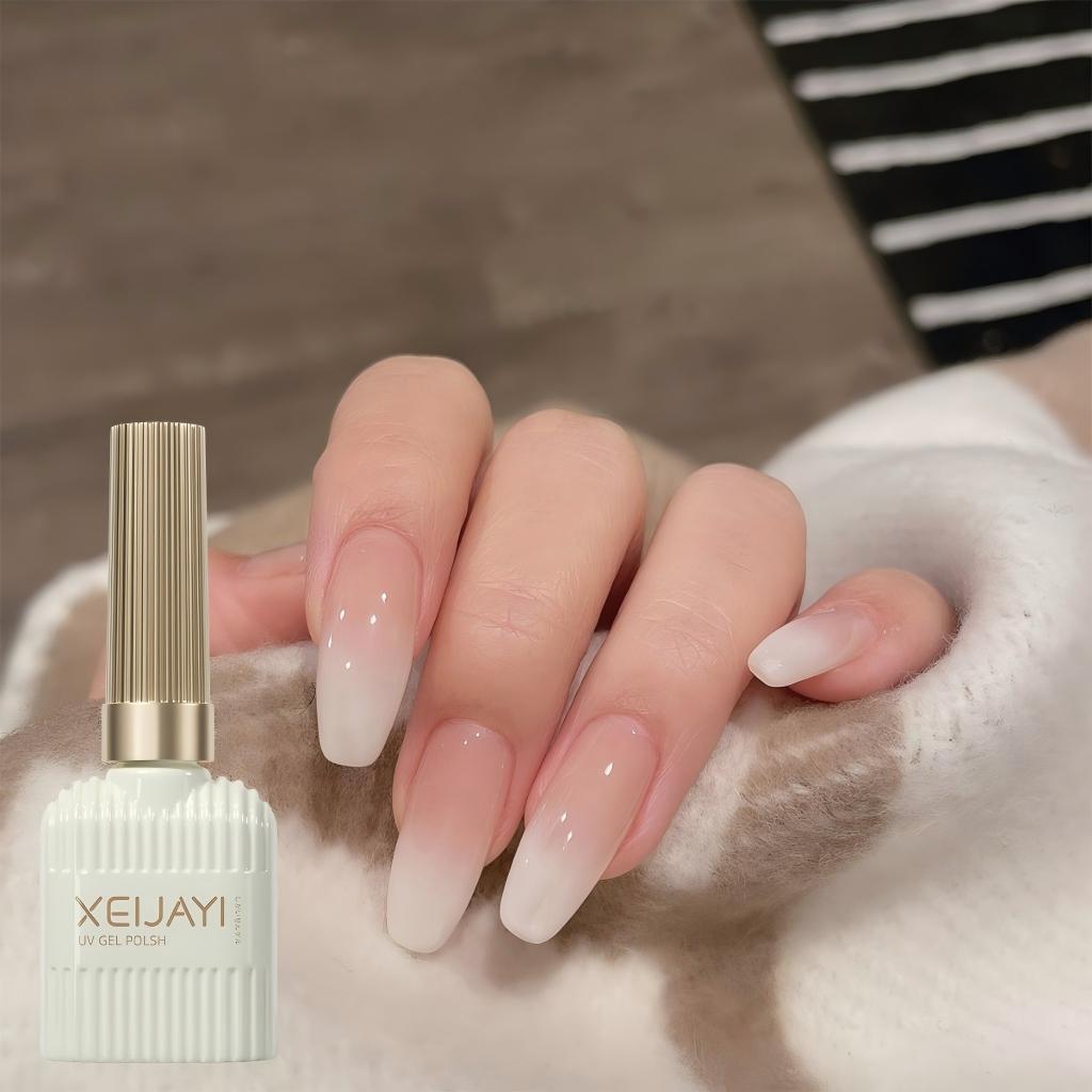XEIJAYI 15ml — Sơn móng tay dạng gel màu trắng sữa, độ bão hòa thấp, phù hợp cho mọi mùa.
