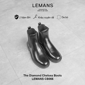 The Diamond Classic Chelsea Boots Black LEMANS CB66 - Giày da bò - Bảo hành 24 tháng toàn quốc