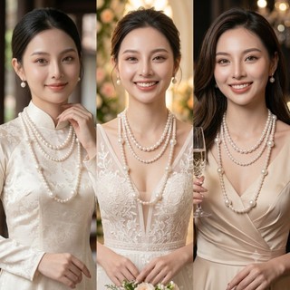 [𝐍𝐠𝐨̣𝐜 Đ𝐚̀𝐢 𝐋𝐨𝐚𝐧] N172 Phụ kiện trang sức ngọc nhân tạo đá 3 tầng chuỗi ngọc nhân tạo đá ,chuỗi ngọc nhân tạo đá