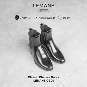 The Grain Fit Chelsea Boots Classic Black LeMans CB04 mũi nhọn - giày da bò - Bảo hành chính hãng 24 tháng toàn quốc