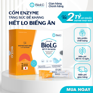 Cốm Enzyme BioLG Bổ Tỳ Giúp Bé Ăn Ngon Tự Nhiên, Bổ Sung Dưỡng Chất, Hỗ Trợ Tiêu Hóa Bé Hộp 20 Gói