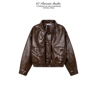 Áo Khoác Da Biker Thêu Nổi Phía Sau Chất Liệu Faux Leather 67PERCENT/67% - JERSEY DRIVE JACKET