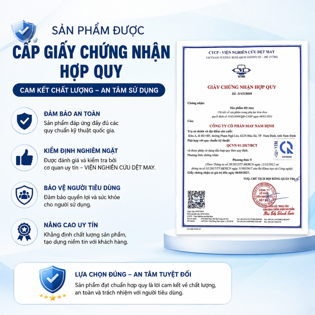 chỉ số an toàn quần áo cho bé yêu