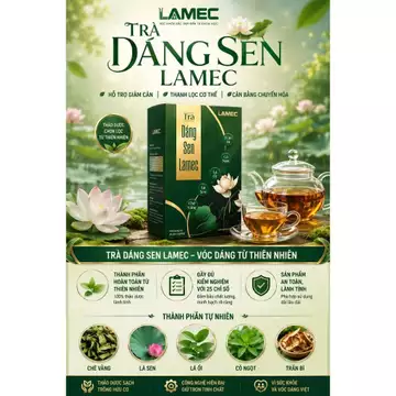 Trà Dáng Sen LAMEC 30 Túi Lọc |Trà Thảo Mộc Lá Sen Hỗ Trợ Giảm Mỡ, Kiểm Soát Cân Nặng, Cân Bằng Chuyển Hóa |Mua 3 Tặng 1