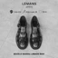 Dép rọ nam Buckle Sandal Lemans B4K01 - Black Leather - Da Bò - Đế Mckay cao 2.2cm bảo hành chính hãng 24 tháng