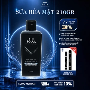 Sữa Rửa Mặt Cho Nam SOLUL Niacinamide 210gr – Kiểm Soát Dầu, Làm Sạch Sâu, Hỗ Trợ Ngừa Mụn