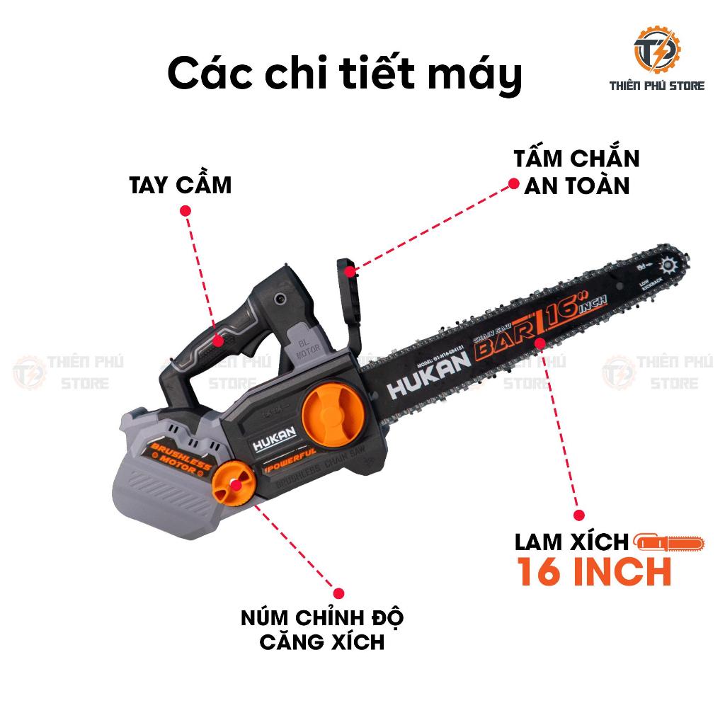 Thân Máy Cưa Xích 16 Inch HUKAN G1-N16 | 21V - Lam 16 Inch | Tốc Độ Cắt 9m/s |Động Cơ Mạnh  Bình Dầu 80ml BH 6 Tháng